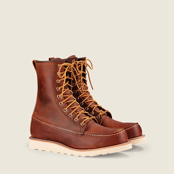 Red Wing Heritage Boots Classic Moc - 8-inchr Rough & Tough Leather - Brown - Mens KZQ201578